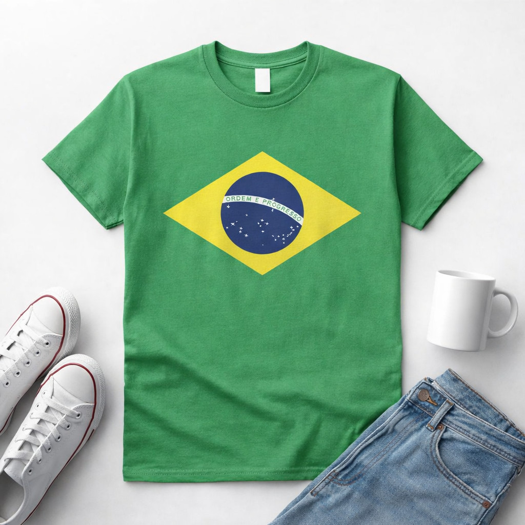 Camiseta Feminina ou Masculino Adulto ou Infantil Estampa Brasil Copa do Mundo 2026 Bandeira Brasil