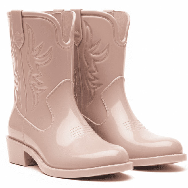 Bota Infantil Menina Texana Western Galocha Cano Médio Blogueirinha Confortável