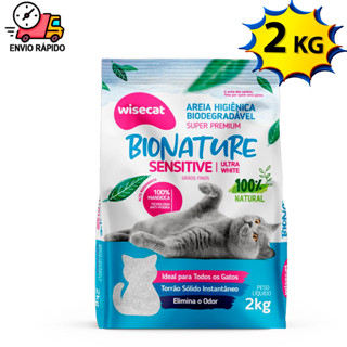 Areia Higiênica Para Gatos 100% Mandioca Biodegradável Wisecat 2Kg ou 4kg Graos Finos em Oferta na Shopee