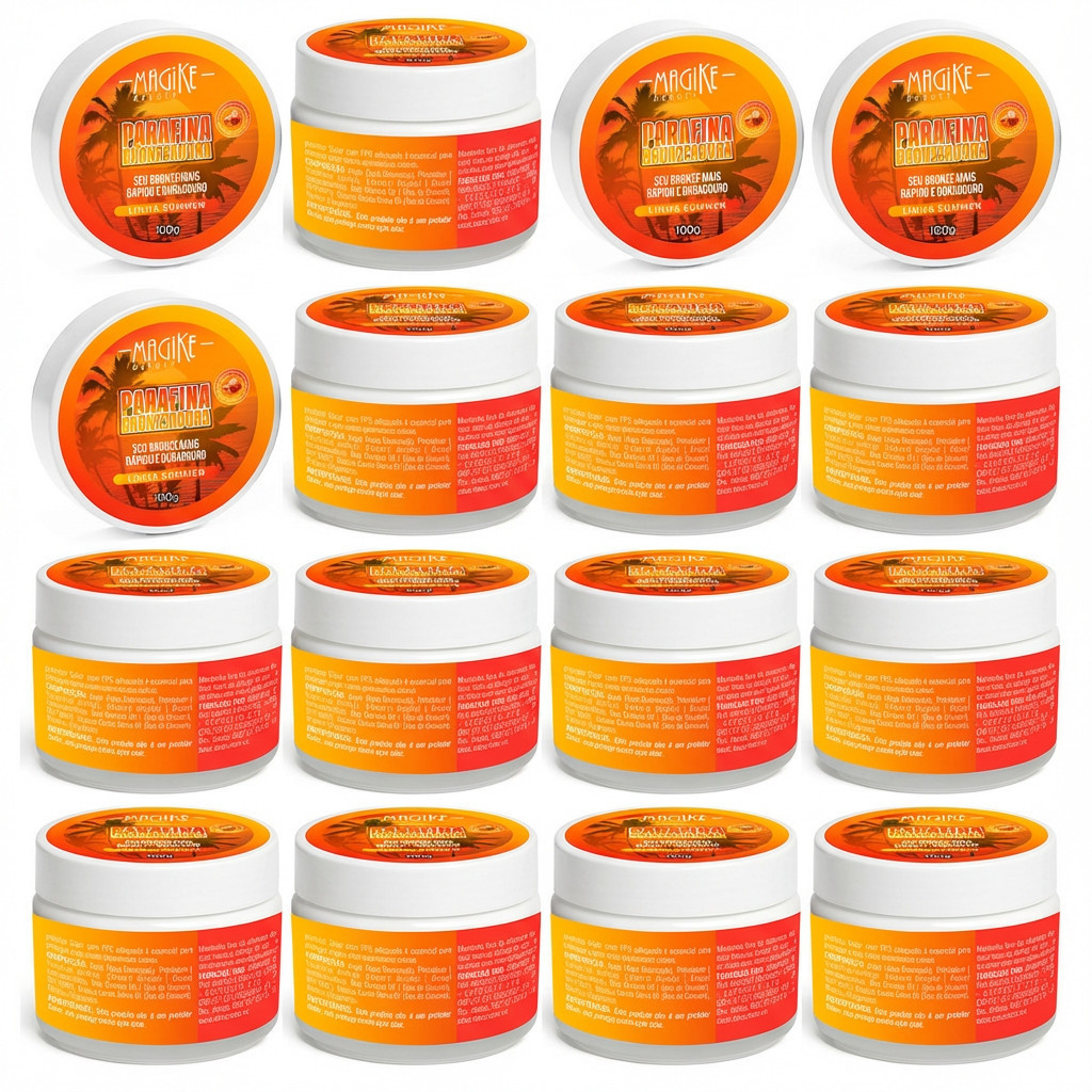 Kit 12 Parafina Bronzeadora Acelerador De Bronzeamento profissional 100g Magike