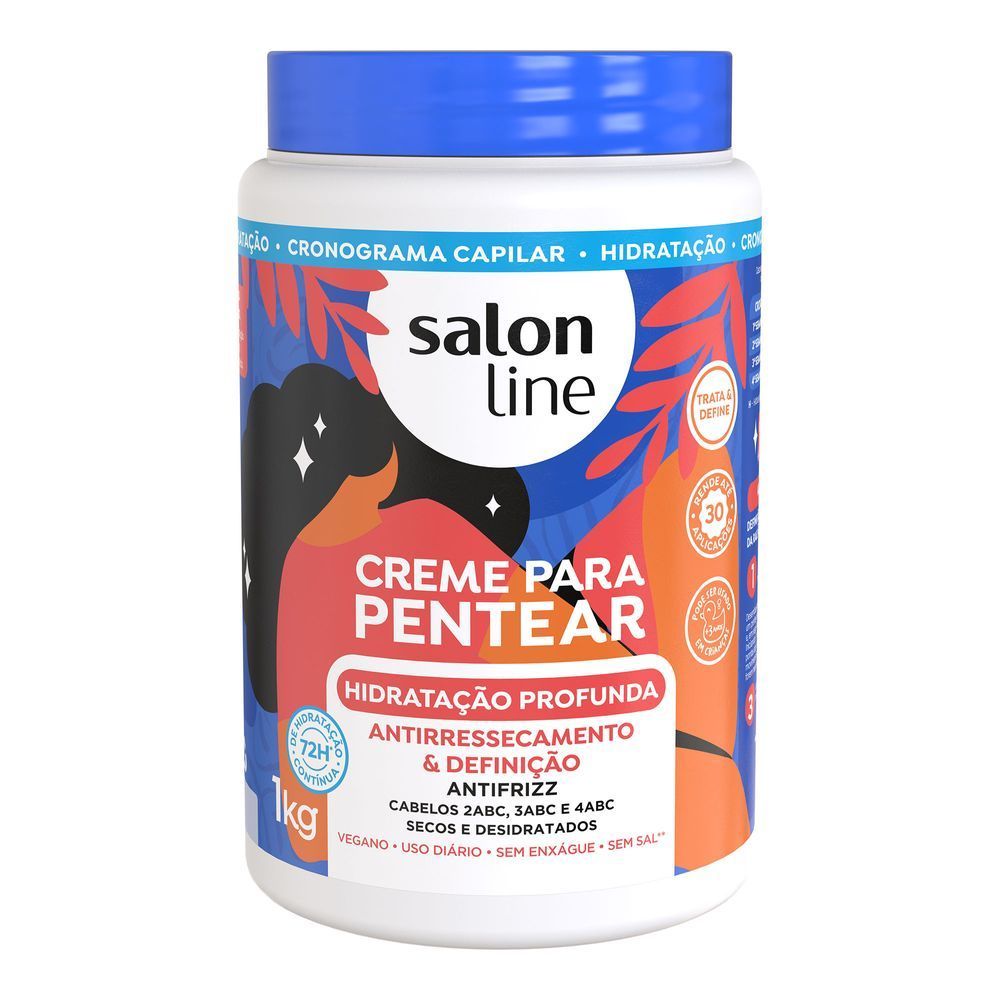 Creme Para Pentear Salon Line Hidratação Profunda 1kg em Oferta na Shopee