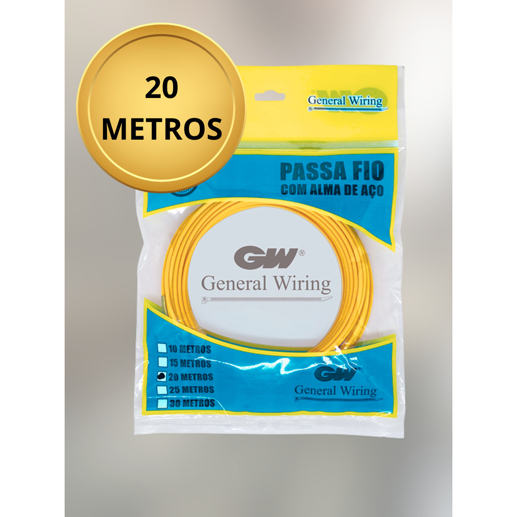 Sonda Passa Fio 20m c/ Alma de Aço General Wiring Instalação Elétrica