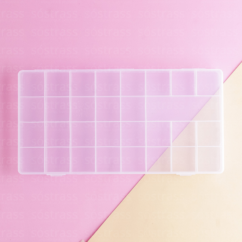 Caixa Organizadora 30 Divisórias 26x13x2.3cm Transparente em Oferta na Shopee