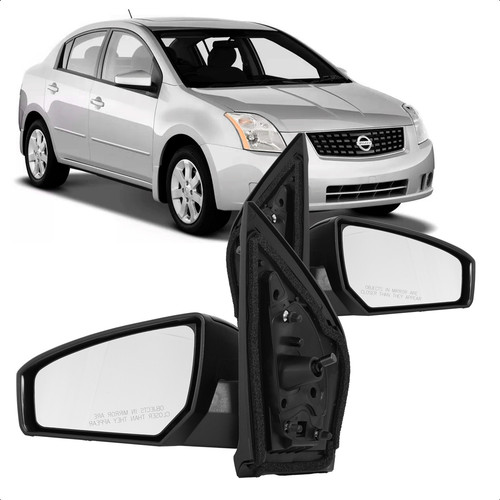 Retrovisor Sentra 2007 2008 2009 Com Controle Preto