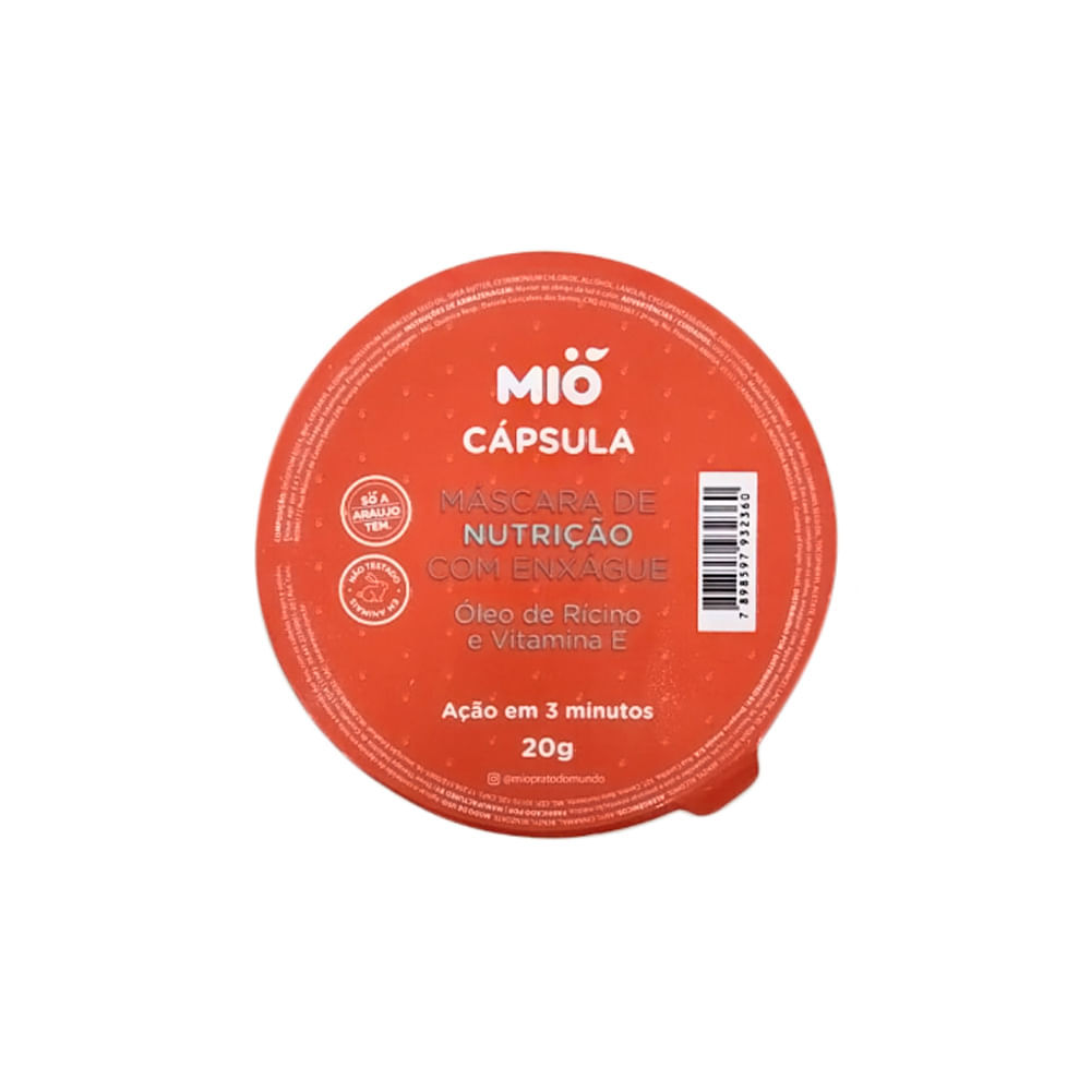 Máscara de Nutrição Capilar Mió Óleo de Rícino e Vitamina E Cápsula 20g em Oferta na Shopee