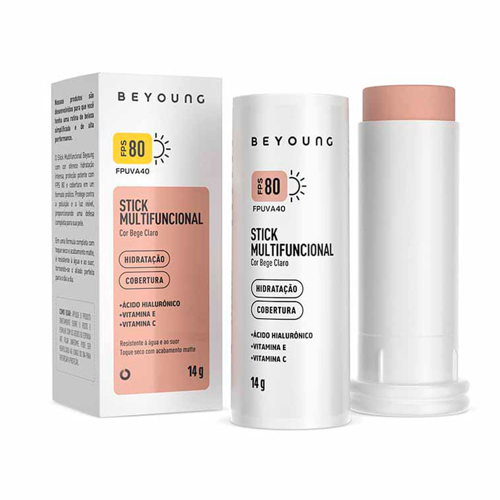 Beyoung Stick Multifuncional FPS 80 Cor Bege Claro 14g em Oferta na Shopee