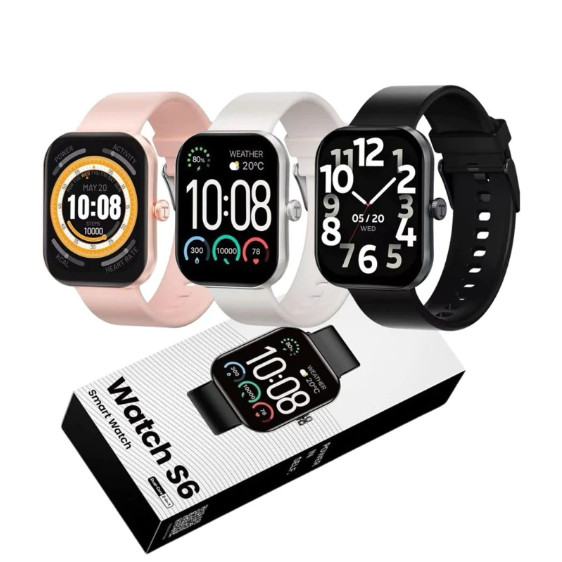 Smartwatch Haylou Watch S6 - Tela AMOLED Faz Chamadas - IP68 À Prova D'água - GPS Integrado - Strava Lançamento - PRETO