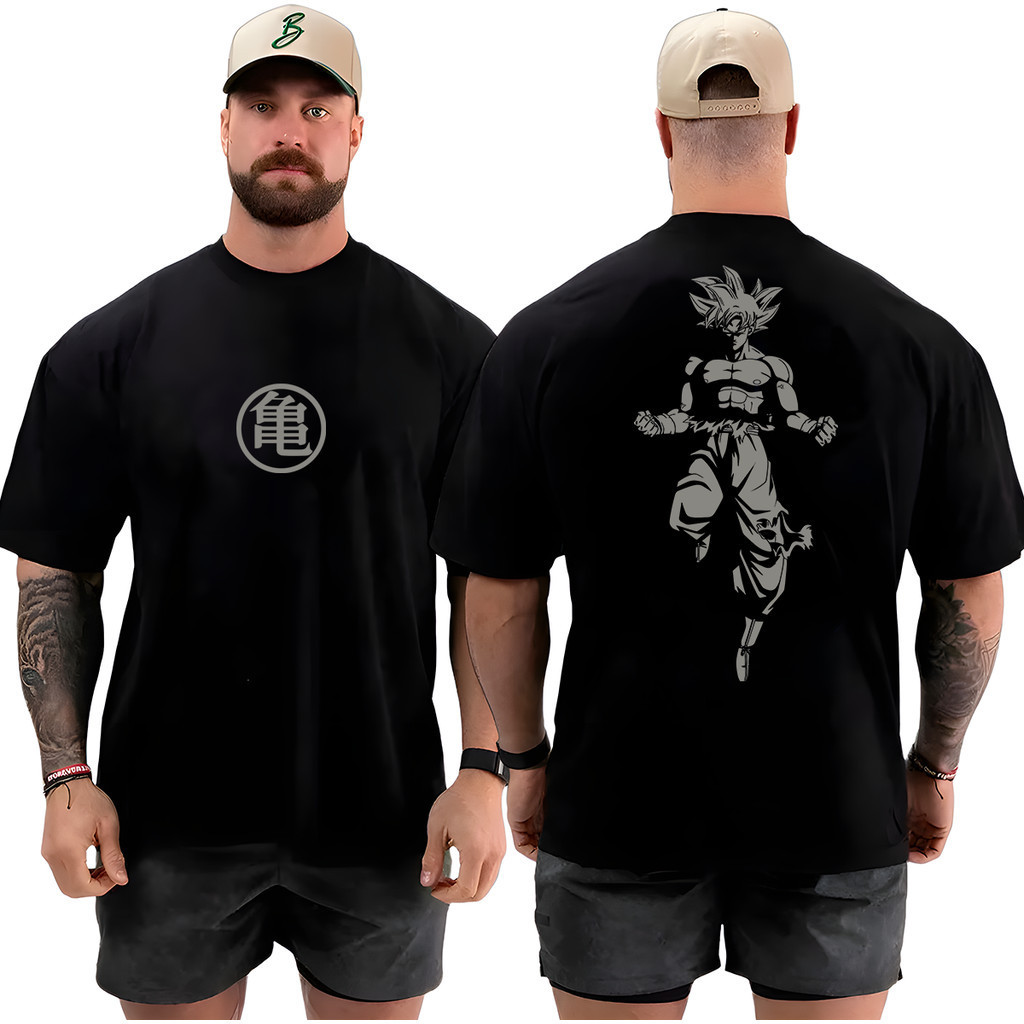 Camiseta Camisa Oversized para Academia para Musculação Goku Streetwear Grande 100% Algodão  Fitness Academia Geek