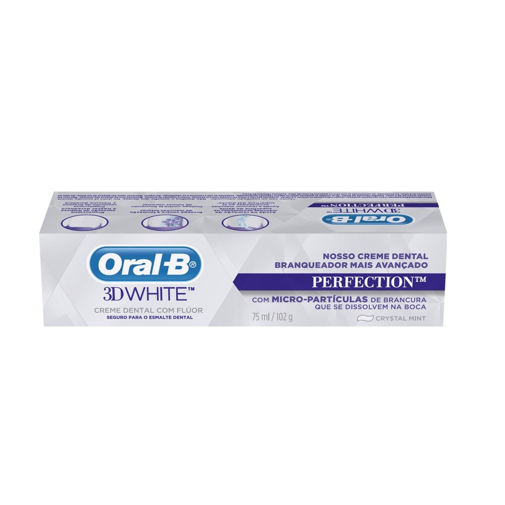 Creme Dental Oral B 3D White Perfection 102g em Oferta na Shopee
