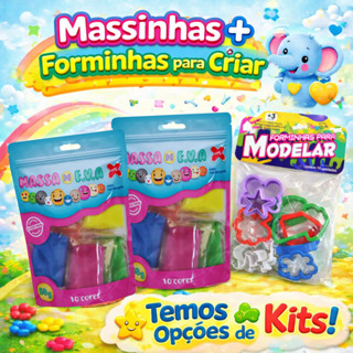 Kit Massa EVA + Forminhas Educativas Estimula Criatividade / Massinha Pula Pula em Oferta na Shopee