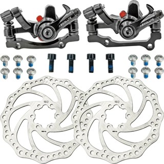 Kit Freio Disco Absolute Bike Mecânico Disco Pinça Rotor 160 Completo Dianteiro e Traseiro em Oferta na Shopee