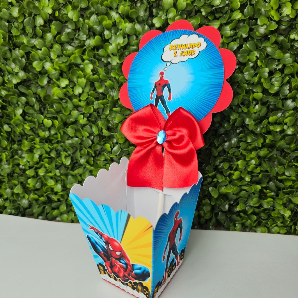 Centro de Mesa Cachepot HOMEM ARANHA ADULTO - Festa infantil - Aniversário - Centro de Mesa