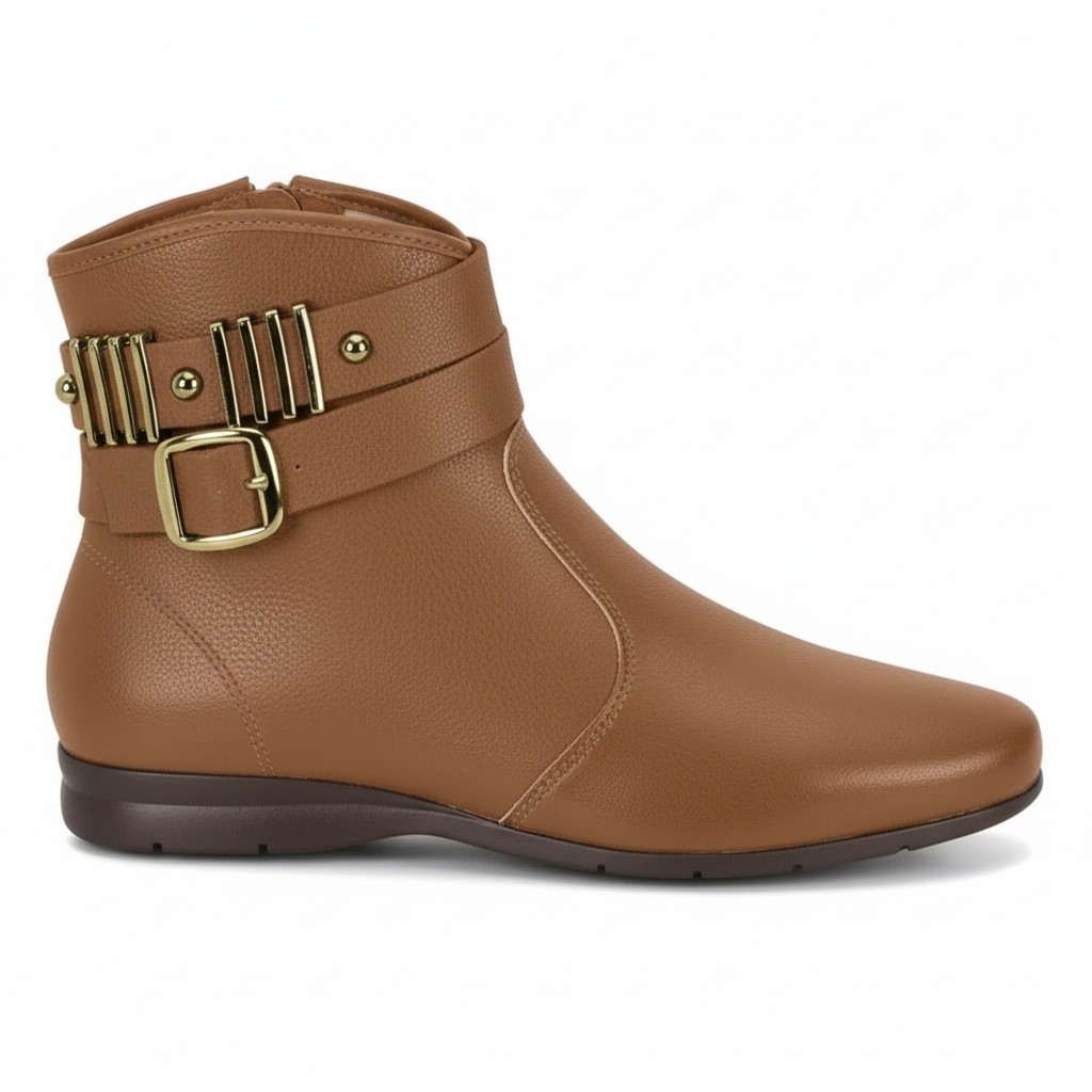 Bota Beira Rio Caramelo Elegância Urbana Feminina