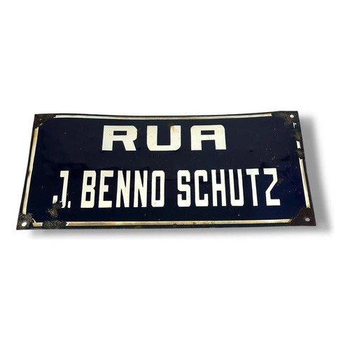 Placa Esmaltada De Rua Antiga - Original Rua
