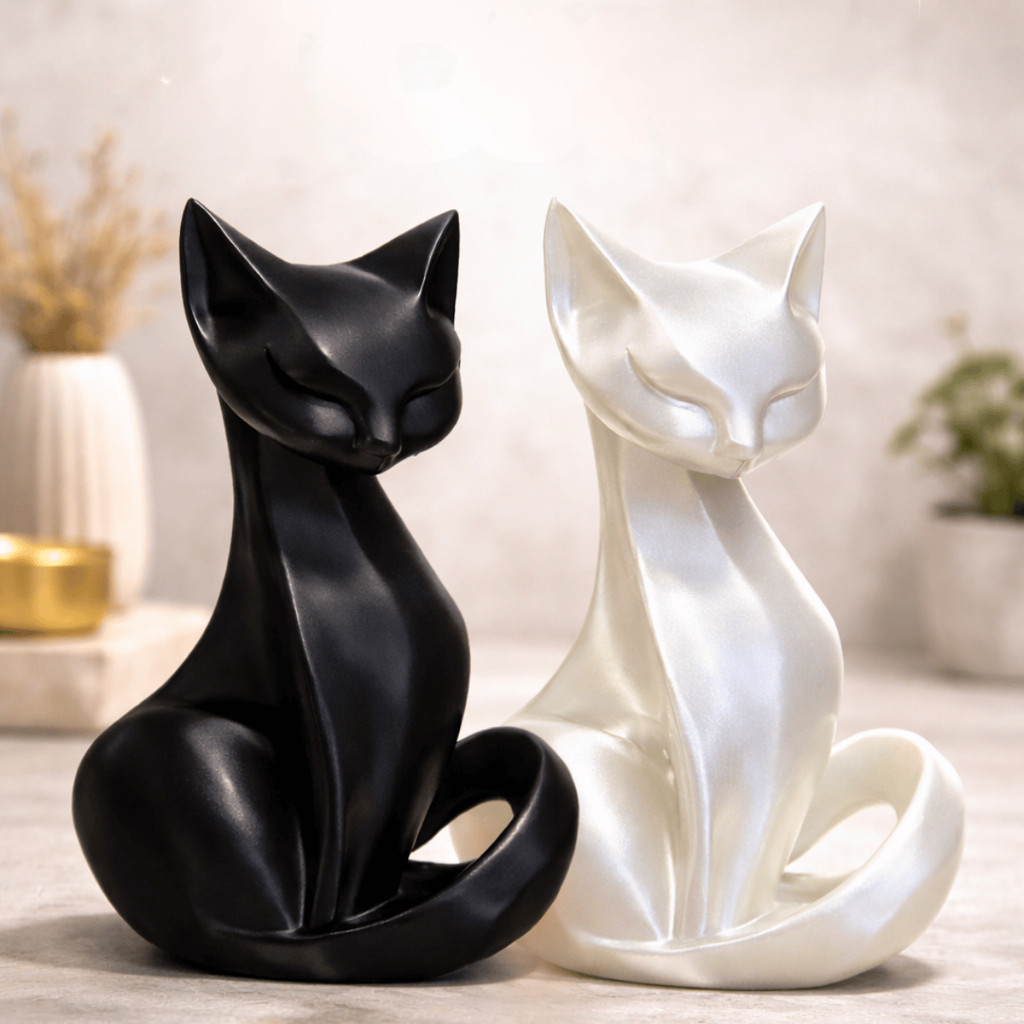 Gato Decorativo 13cm Preto Minimalista – Peça Minimalista Elegante para Transformar Seu Ambiente