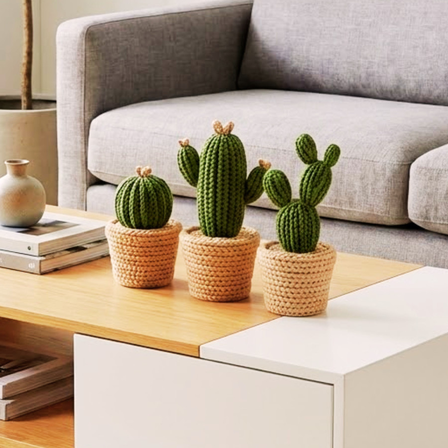 Mais Barato Kit 3 Vasos Decorativos Cactos Efeito Decoração para Sala Minimalista Escritório envio imeto