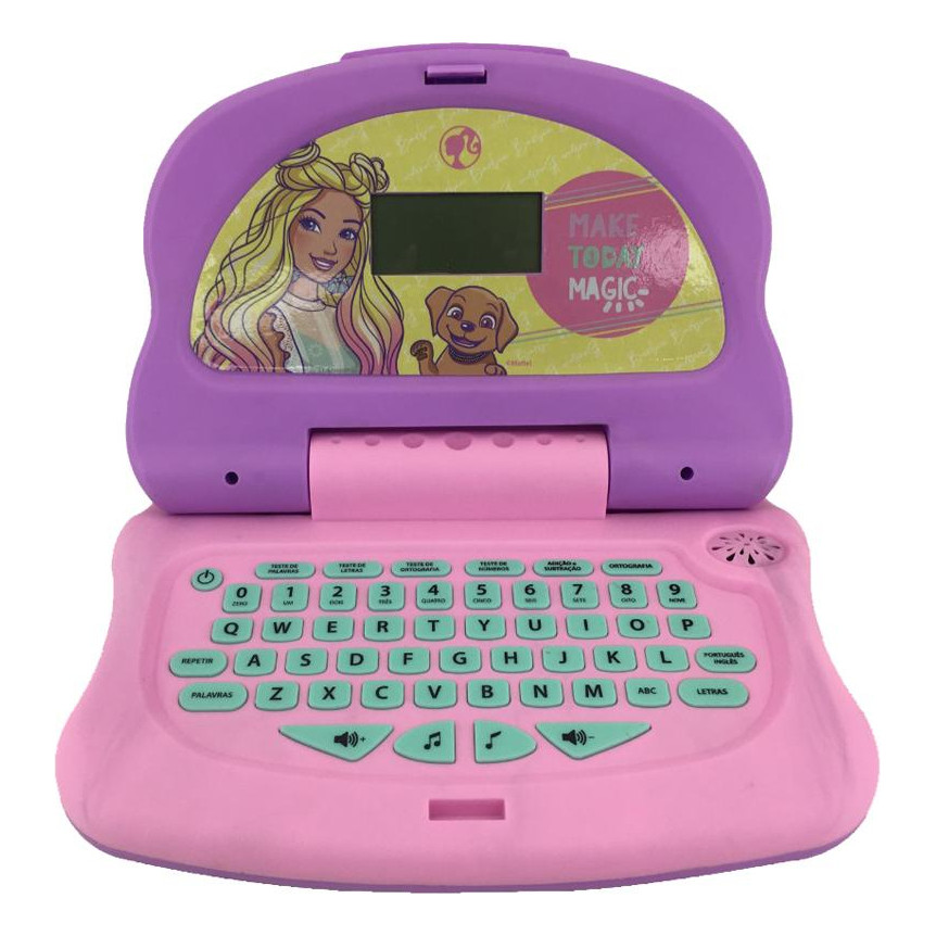 Laptop Infantil Educativo Barbie Charm Tech Bilíngue - Candide