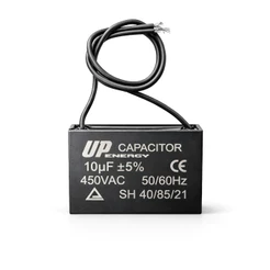 Capacitor Ventilador CBB61 10uF 450V 50/60Hz 2Fios Universal