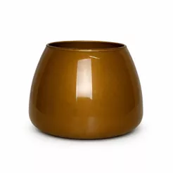 Vaso Redondo Largo Vidro Âmbar Vaso Decoração Casa Enfeites