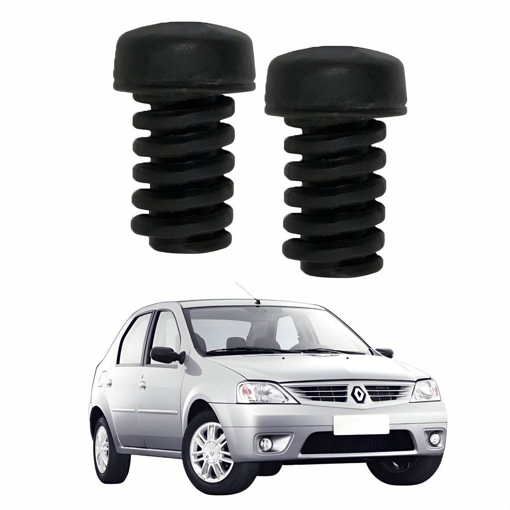 Kit Coxim Batente Capô Renault Logan 2 Peças