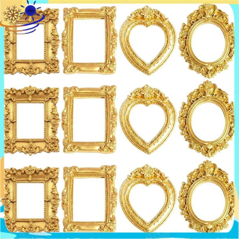 12pçs Molduras Em Miniatura , Mini , Vintage Adequadas Para Exibição De Joias DIY , Decoração De Festa De Feriado