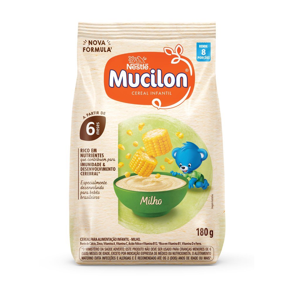 Mucilon Milho Cereal Infantil Sachê 180g em Oferta na Shopee