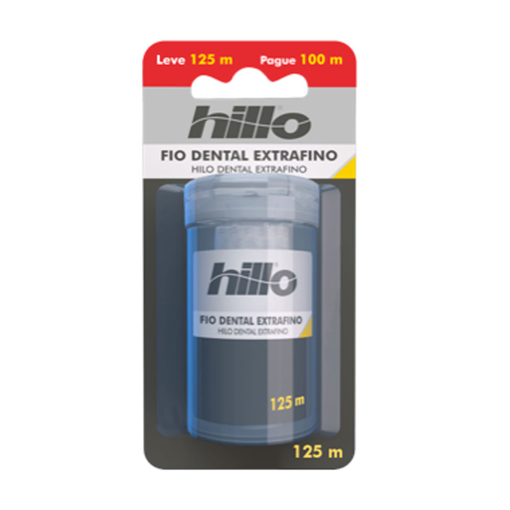 Fio Dental Hillo Extra Fino Leve 125m e Pague 100m em Oferta na Shopee