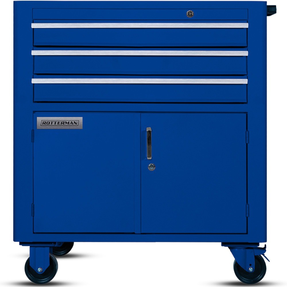 Carrinho para ferramentas com 3 gavetas e 2 portas - Rotterman em Oferta na Shopee