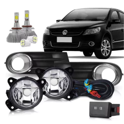 Kit Farol Milha Gol Voyage Saveiro G5 09 A 13 Policarbonato+ Led