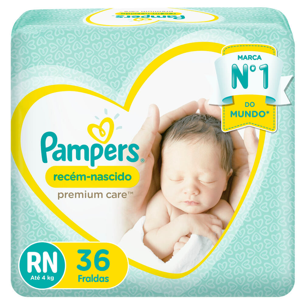 Fralda Pampers Recém-Nascido Premium Care RN 36 Unidades em Oferta na Shopee