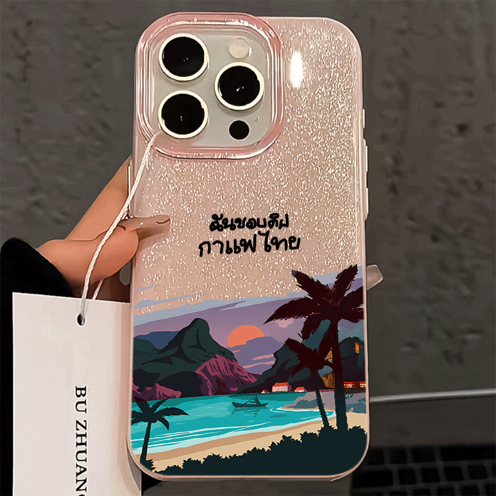 Capa Capinha Coqueiro Para Samsung Galaxy A16 S25 S26 A03 A05 A15 A17 A32 A34 A36 A56 S20 S21 S23 S34 FE ULTRA Glitter C