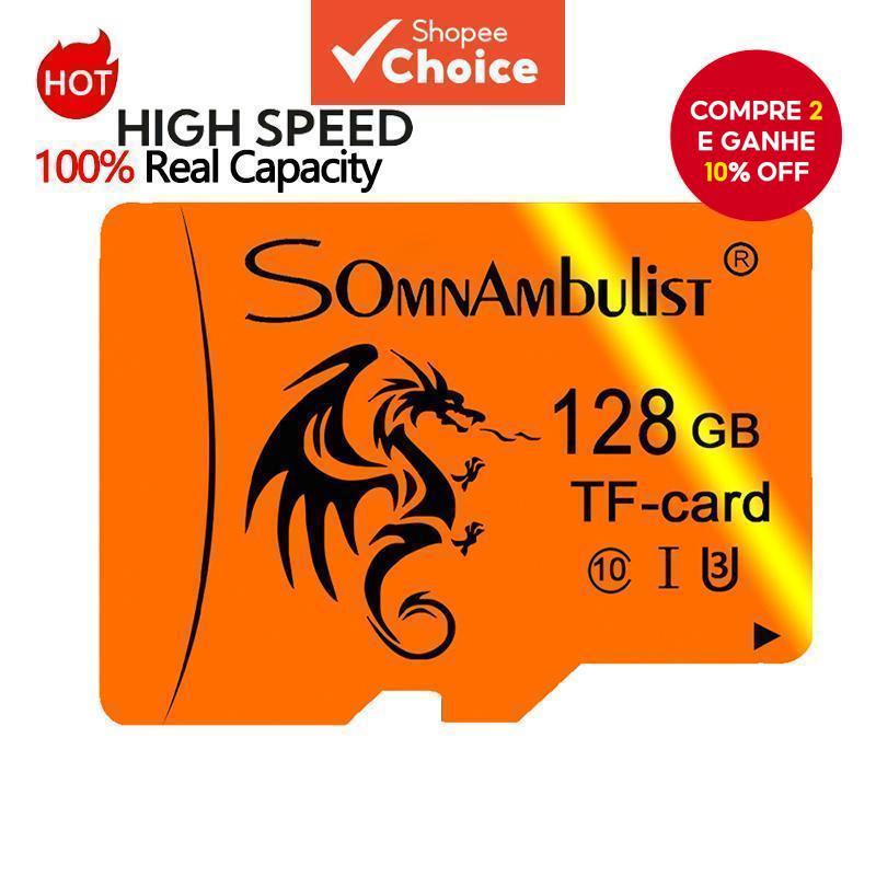  SomnAmbulist original cartão de memória TF/SD de alta velocidade, 8GB/16GB/32GB/64GB/128GB capacidade real, adequado