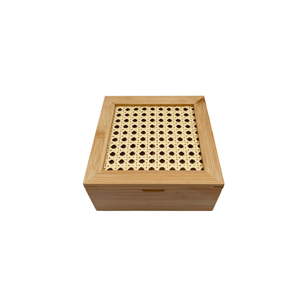 Caixa Decorativa Palha Indiana E Bambu 4 Nichos - Oikos em Oferta na Shopee