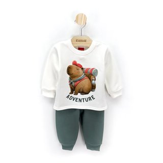 Conjunto Menino Blusão e Calça Moletom Flanelado Capivara - Kyly em Oferta na Shopee