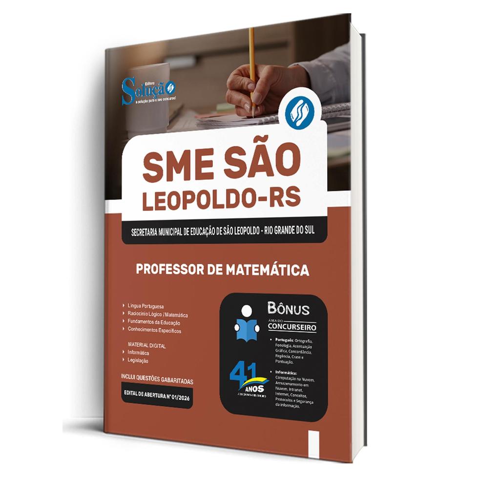 Apostila Prefeitura de São Leopoldo - RS  - Professor de Matemática