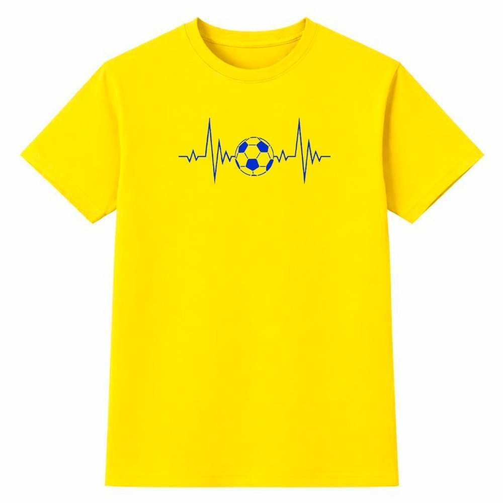Camiseta Camisa Batimento Cardíaco Futebol Brasil Copa do Mundo Torcida Unissex 100% Algodão