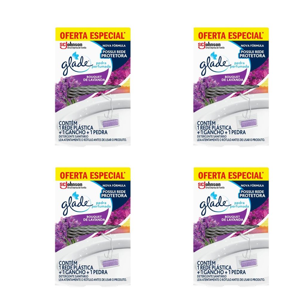 Glade Lavanda 25g Pedra Sanitária Kit 4