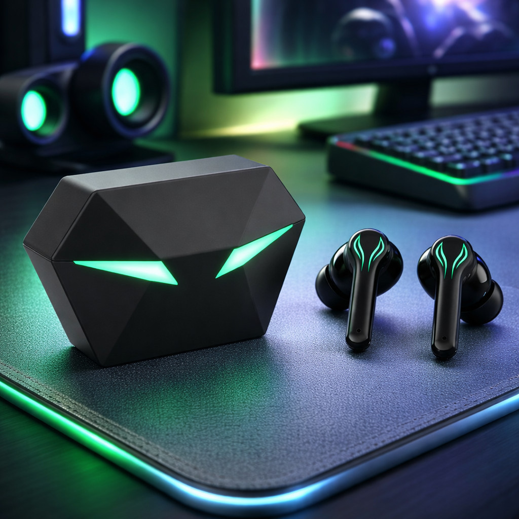 Fone Auricular Gamer Bluetooth Profissional 5.0 Som HiFi Sem Atraso 8H Bateria Display LED LE-2406 em Oferta na Shopee