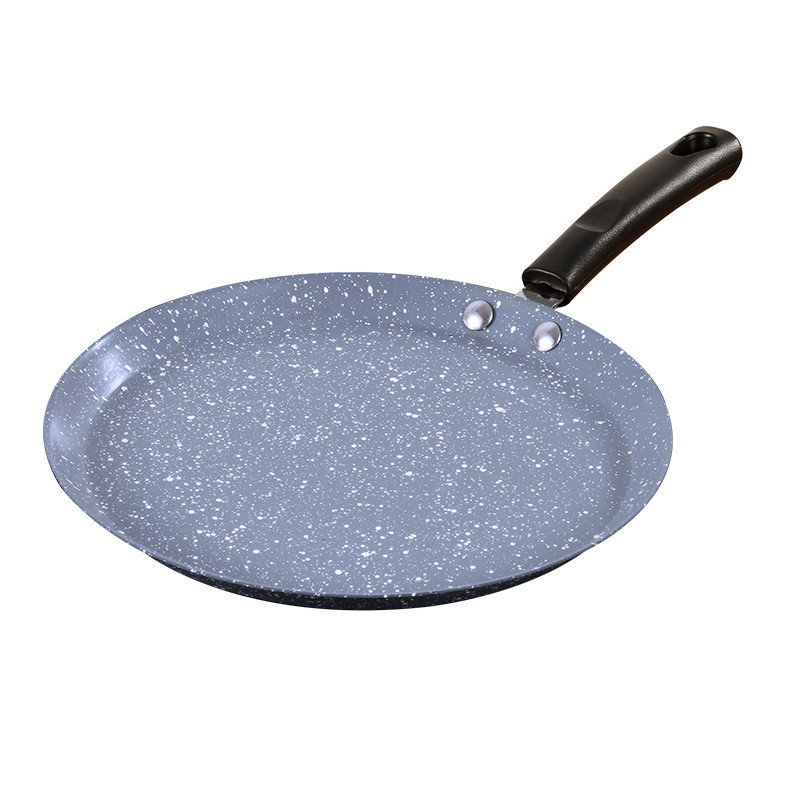 Panela Antiaderente Multifuncional 24cm para Panquecas e Crepes - Revestimento de Pedra, Alça de Madeira