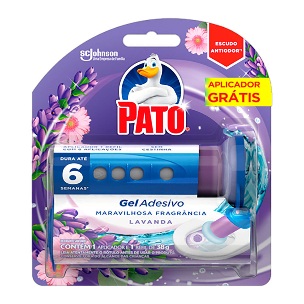 Desodorizador Sanitário Pato Gel Adesivo Lavanda 38g Ganhe Aplicador em Oferta na Shopee