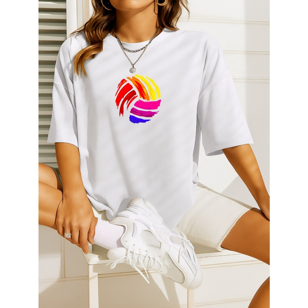 BABYLOOK Camiseta Feminina t-shirt BOLA VOLEI 100% Algodão jogo volei profissão Academia