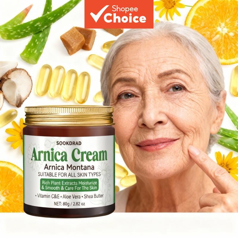  Creme de Cuidado Diário de Arnica, Arnica, Combo de Vitaminas, Aloe, Manteiga de Karité, Suaviza, Amacia, Rosto e