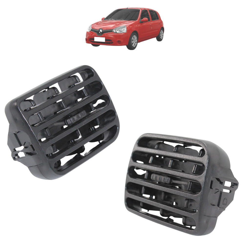 Par Difusor Saida De Ar Central Clio 2000 01 02 03 04 05 A 2016 Preto