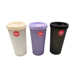 Kit com 3 Copos 500ml com Cores Sortidas Tampa Coza Nutri Brinox - 13154/4117