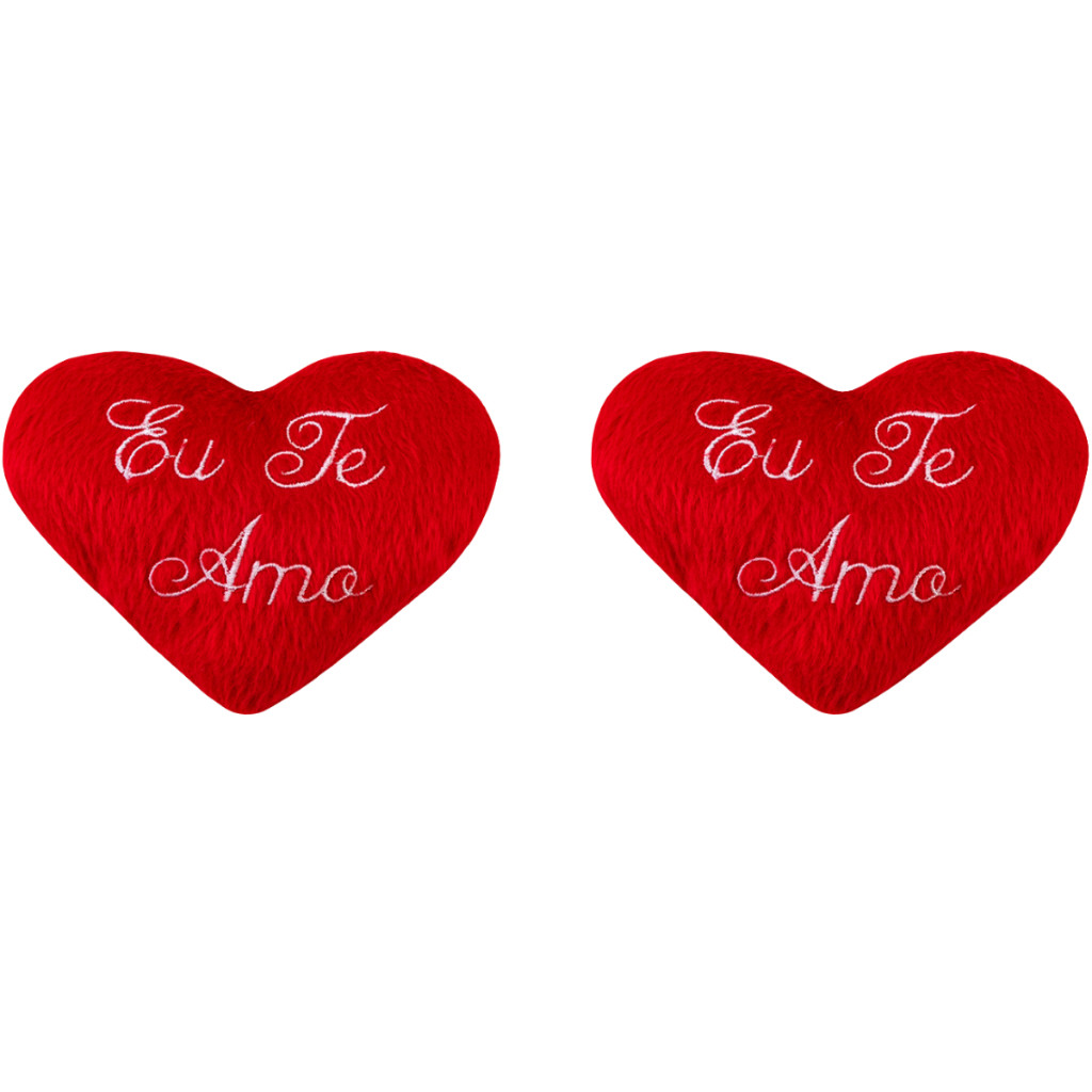 Kit 2 Corações Pelúcia Bordado “Eu te Amo” Presentes Cestas Decorativas Dia Dos Namorados 10x12 cm em Oferta na Shopee