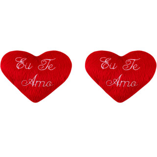Kit 2 Corações Pelúcia Bordado “Eu te Amo” Presentes Cestas Decorativas Dia Dos Namorados 10x12 cm em Oferta na Shopee