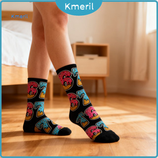 Donut Six Seven Meias Coloridas Beisebol 67 Meme Crew Cream Drops Presente Engraçado Para Homens Mulheres Amigos-Único Confortável