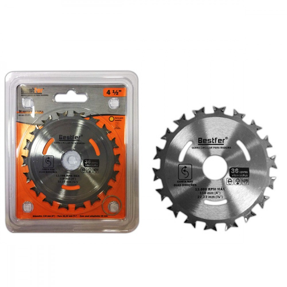 Disco de serra para madeira 110 x 22 x 36 dentes - BFH1161 Bestfer