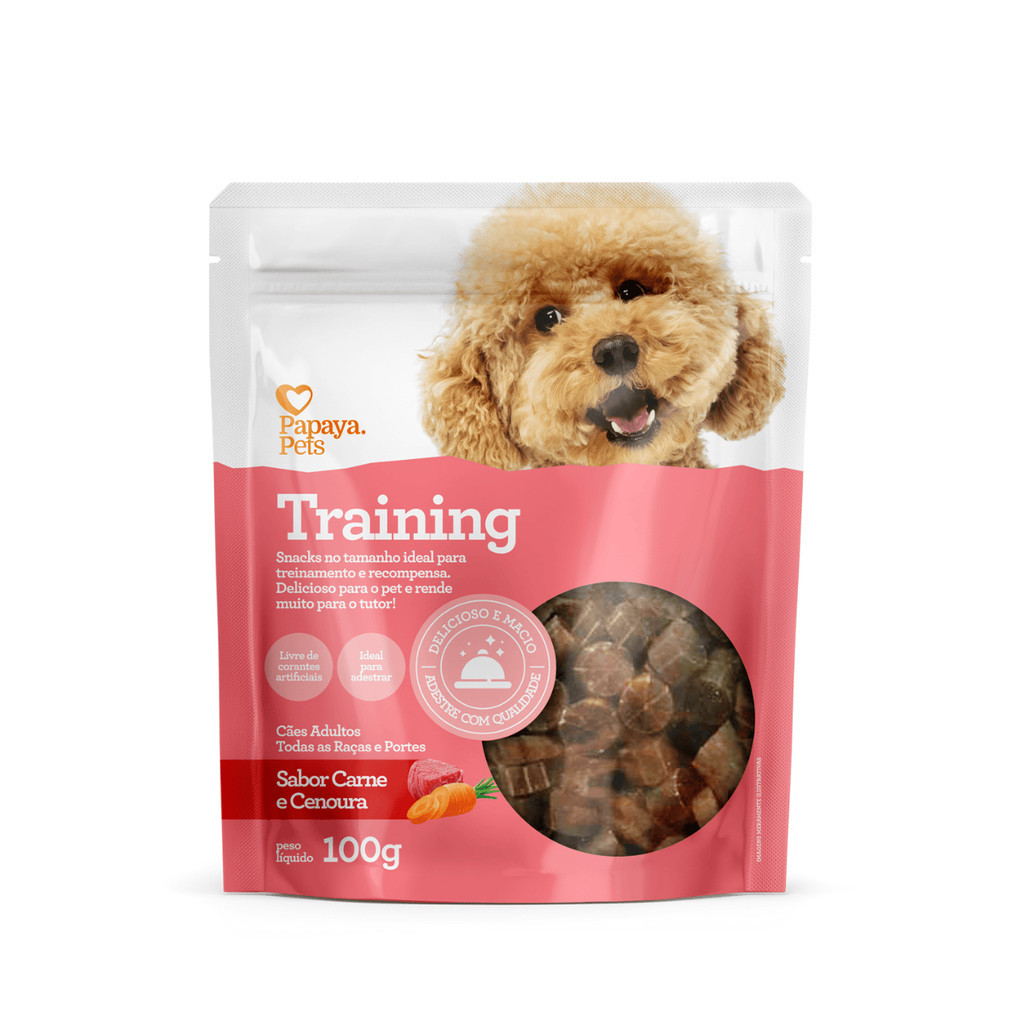 Petisco Adestramento P/ Cães Papaya Pets Training Carne e Cenoura - 100g