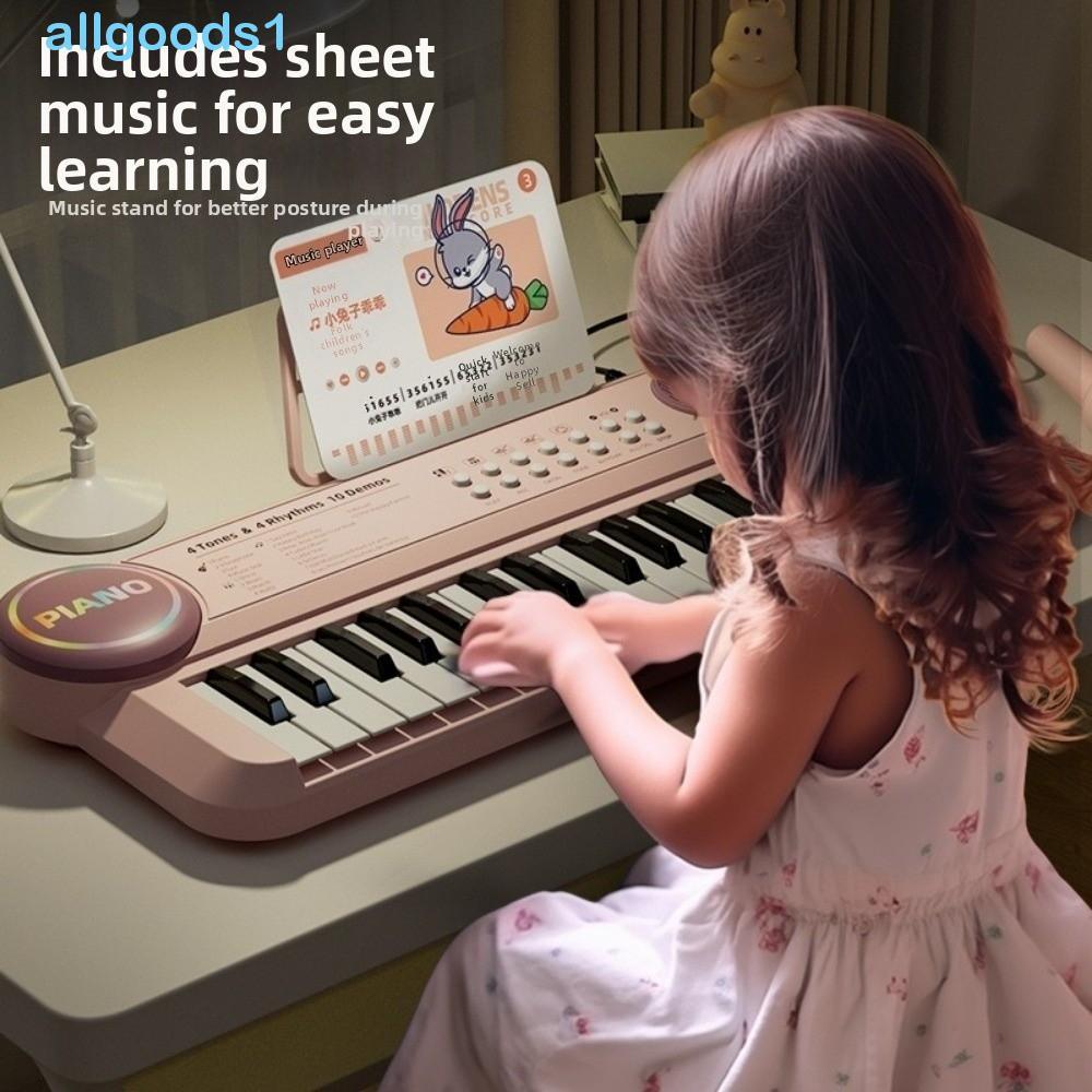 Brinquedo Musical ALLGOODS , Teclado De Piano Infantil Com Partitura De 37 Teclas , Microfone E Eletrônico